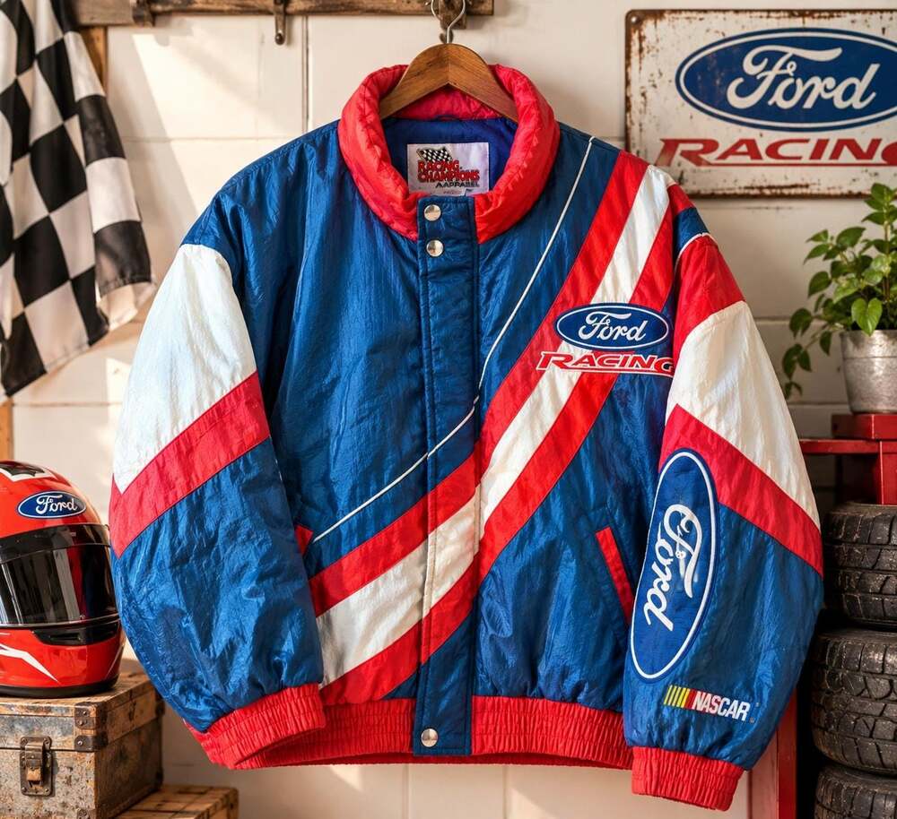 Vintage Ford Racing NASCAR jacket by Racing Champions Apparel, size XL